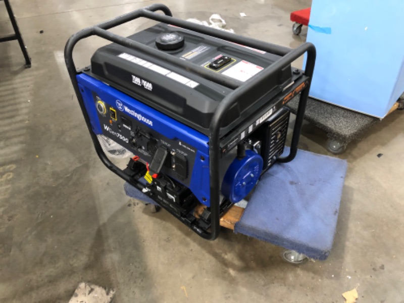 Photo 3 of (DEAD BATTERY; DENTED SIDES/COMPONENTS)
Westinghouse WGen7500 9,500/7,500 Watt Gas Powered Portable Generator with Remote Start and Transfer Switch Outlet for Home Backup