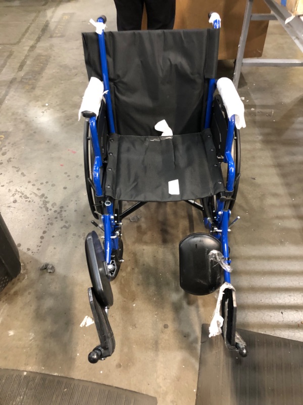 Photo 2 of Drive Medical Blue Streak Wheelchair with Flip Back Desk Arms, Elevating Leg Rests, 18 inch Seat