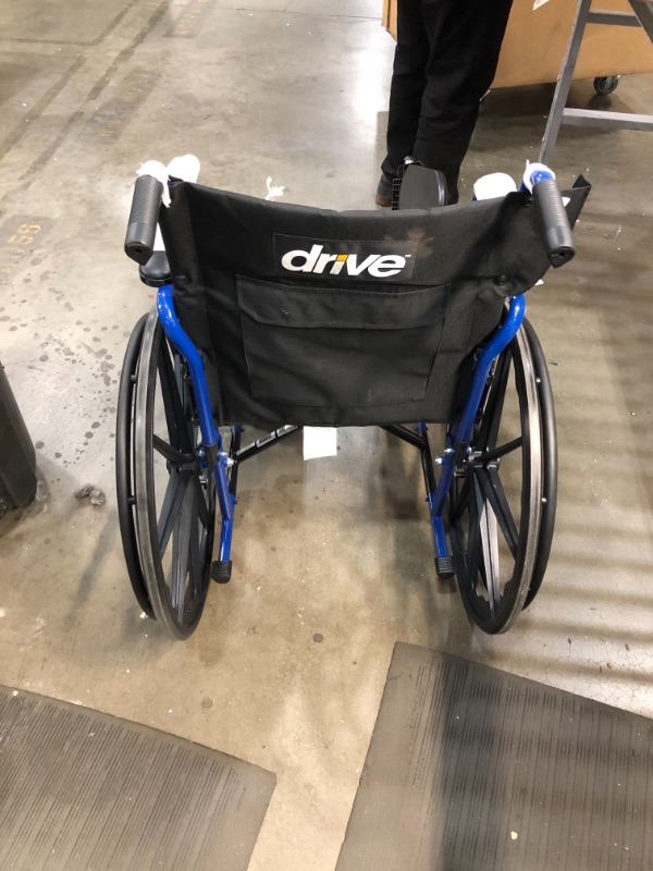 Photo 3 of Drive Medical Blue Streak Wheelchair with Flip Back Desk Arms, Elevating Leg Rests, 18 inch Seat