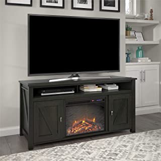 Photo 1 of (MISSING HARDWARE/MANUAL)
Ameriwood Home Farmington Electric Fireplace Console 60", Black Oak TV Stand