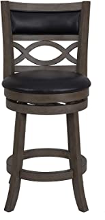 Photo 1 of (BACK SEAT AND CHAIR COSMETIC DAMAGES)
New Classic Furniture New Classic Manchester Swivel Counter Stool, Antique Grey/Black, 24-Inch