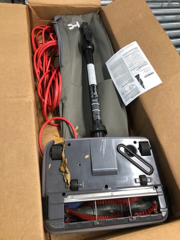 Photo 1 of (HAIR/DIRT TANGLED IN BRUSH)
Oreck Commercial XL2100RHS XL Commercial 12-1/2 in. x 9-1/4 in. x 47-3/4 in. Upright Vacuum - Gray/Blue