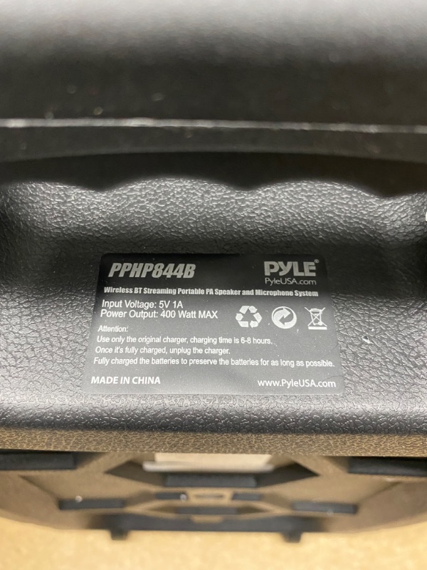 Photo 4 of Pyle® Pphp844b Portable Pa Speaker