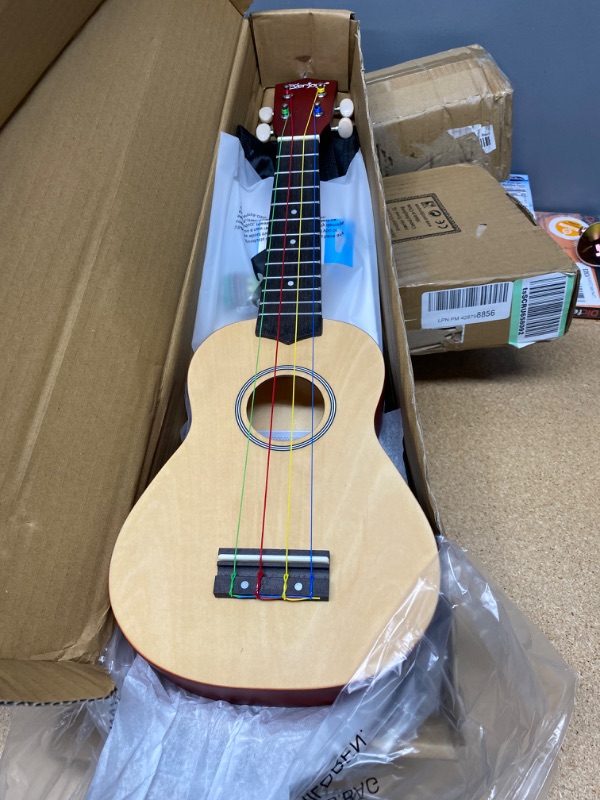 Photo 2 of Everjoys Soprano Ukulele Beginner Pack-21 Inch w/Rainbow String Free Online Lesson Gig Bag Fast Learn Songbook Digital Tuner Pick All in One Kit
