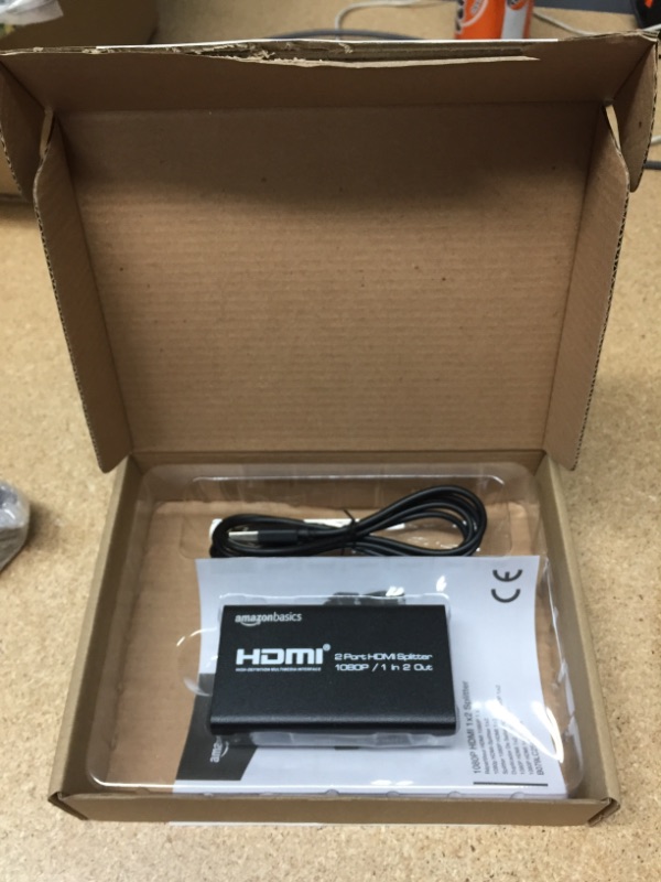 Photo 2 of Amazon Basics 1080P HDMI 1x2 Splitter for Dual Monitors (Only Supports Screen Duplication, not Extension)
