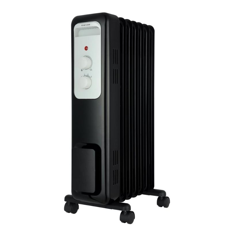 Photo 2 of Pelonis 1,500-Watt Oil-Filled Radiant Electric Space Heater with Thermostat, Black
