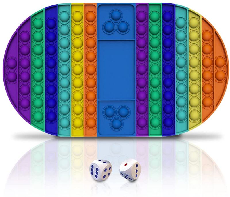 Photo 1 of 2-PACK : XEVFITN Big Size Pop Game Fidget Toys Jumbo Rainbow Push Bubble Popper Fidget Sensory Toys for Parent-Child Time Extra Large Giant Mega Huge Toy for Interactive Stress Relief Gift for Kids
