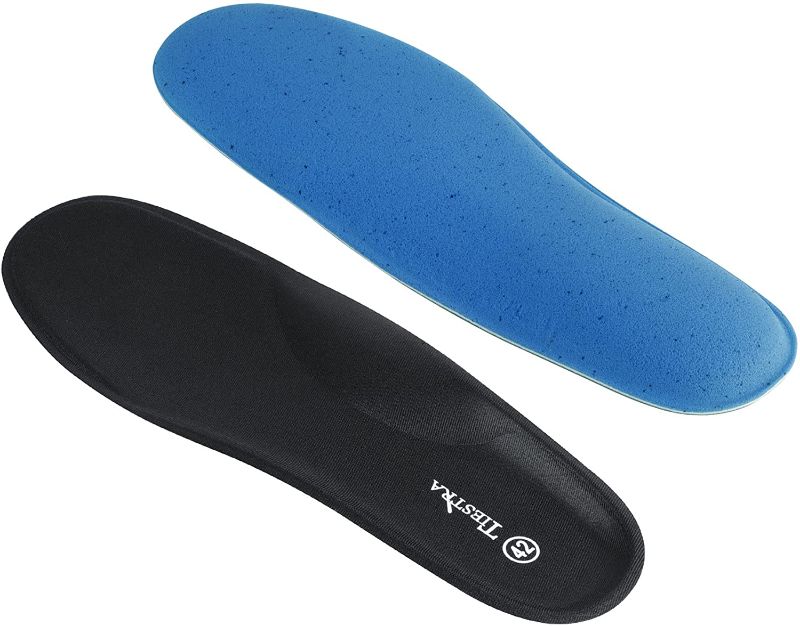 Photo 1 of 4-pack : TIESTRA Arch Support Insoles for Women Plantar Fasciitis Memory Foam Orthotic Cushion Thick Shoe Inserts Womens Boots Running Walking Shoes Replacement Sneakers Feet Insoles Black 37EU,US Size 6
