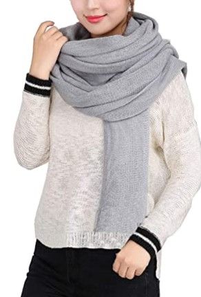 Photo 1 of Wander Agio Women's Warm Long Shawl Winter Warm Large Scarf Pure Color
