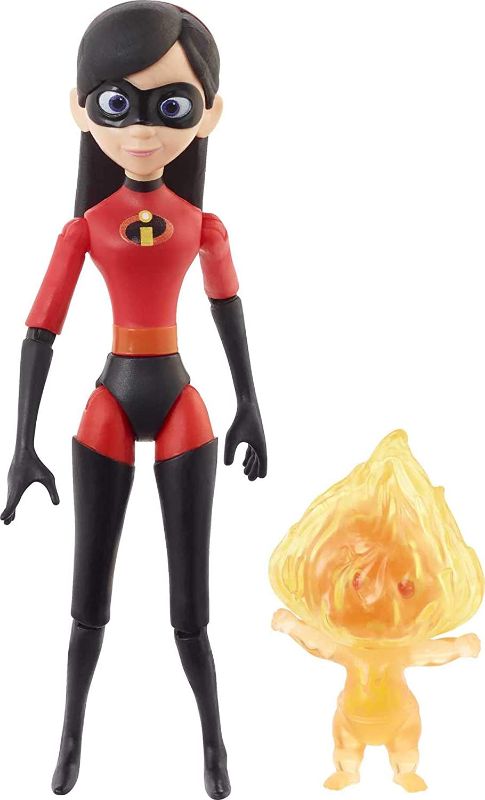 Photo 1 of 4-pack : Disney Pixar The Incredibles Violet & Fire Jack-Jack Action Figure 2-Pack, Highly Posable with Authentic Detail, Movie Toy, Gift for Collectors & Kids Ages 3 Years Old & Up
