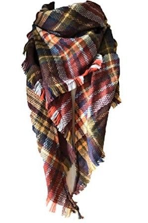 Photo 1 of 6-PACK : Wander Agio Womens Warm Long Shawl Winter Wraps Large Scarves Knit Cashmere Feel Plaid Triangle Scarf
