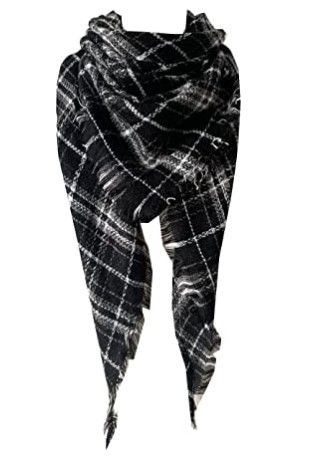 Photo 1 of 2-PACK : Wander Agio Womens Warm Long Shawl Winter Wraps Large Scarves Knit Cashmere Feel Plaid Triangle Scarf
