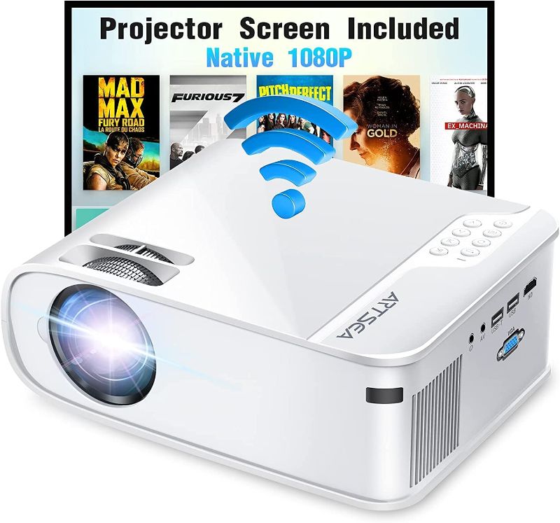 Photo 1 of Projector, ARTSEA Native 1080P Projector, 5G WiFi 9500L Movie Projector for Outdoor Screen Mirror, Support 4K & 300” Display, HiFi Speaker, Home Video Projector for Phone/TV Stick/Laptop/PS4/Xbox
