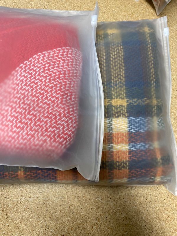 Photo 1 of Wander Agio Womens Warm Blanket Scarf Square Winter Shawls Large Infinity Scarves Stripe Plaid Scarf (2PACK)
