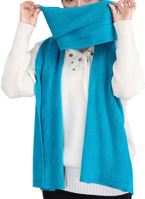 Photo 2 of Wander Agio Women's Warm Long Shawl Winter Warm Large Scarf Pure Color
(2PACK) 