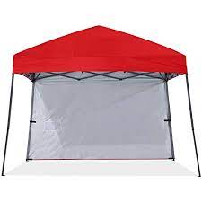 Photo 1 of ABCCANOPY Stable Pop up Outdoor Canopy Tent with 1 Sun Wall, Bonus Backpack Bag, Red