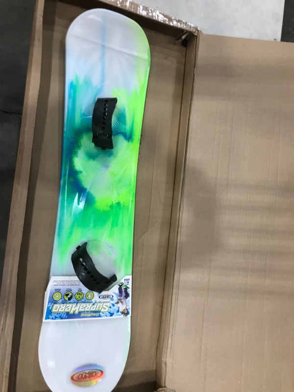Photo 1 of ESP Day Glow Suprahero 107cm Starter Snowboard with Adjustable Wrap Bindings
