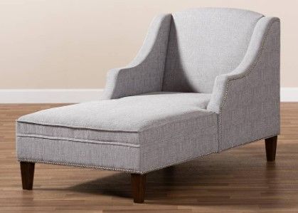 Photo 1 of Baxton Studio Leonie Modern Grey Fabric Wenge Brown Finished Chaise Lounge - CFCL3-Grey/Wenge-KD Chaise
BOX 2 OF 2 BOX 2 OF 2 BOX 2 OF 2 