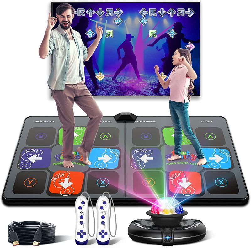 Photo 1 of Dance Mat for Kids and Adults,Musical electronic dance mat, Double User Yoga dance floor with Wireless Handle, HD Camera Game Multi-Function Host, Non-Slip Dance Pad, HDMI Interface for TV


