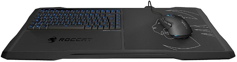 Photo 1 of ROCCAT SOVA Gaming Lapboard USB Keyboard English Layout - for PC, Xbox One, PS4, LED Light (Blue), Mechanical Keys, Built-In Mouse Pad, (Part# ROC-12-181)
