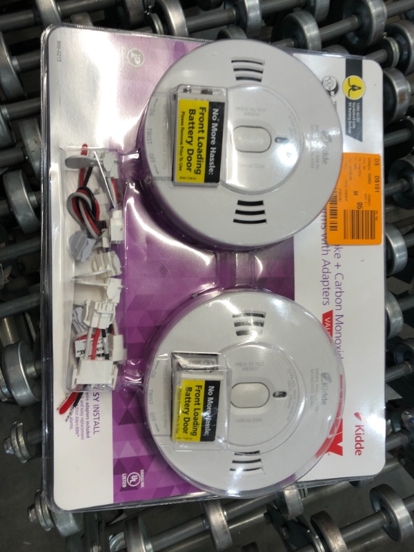 Photo 2 of Kidde Firex Smoke and Carbon Monoxide Detector, Hardwired with Battery Backup and Voice Alarm, Adapters Included, 2-Pack
