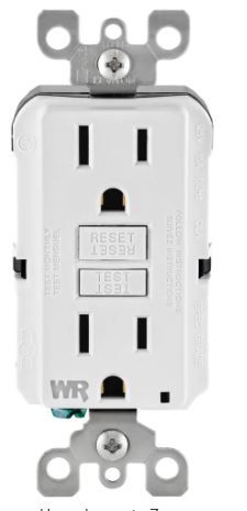 Photo 1 of 15 Amp 125-Volt Self-Test Tamper Resistant/Weather Resistant GFCI Duplex Outlet, White (3-Pack)
