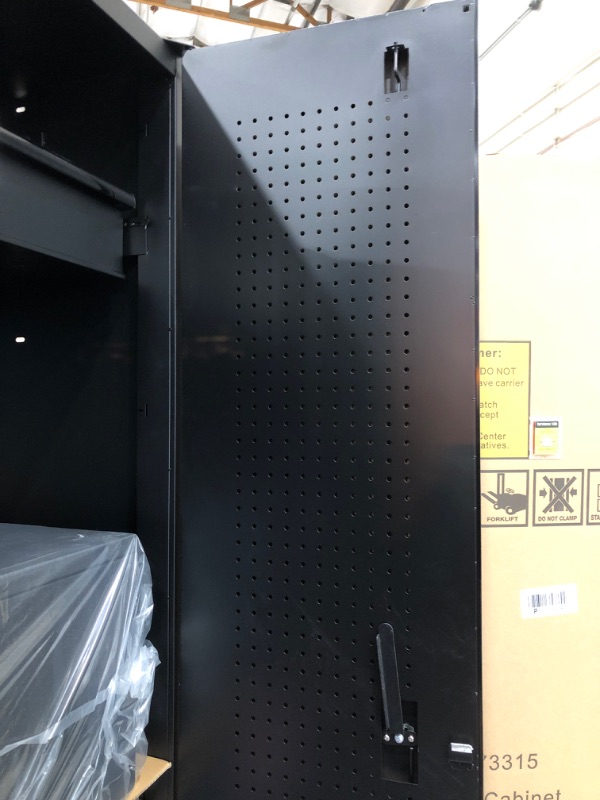 Photo 1 of 3-Piece Pro Duty Welded Steel Garage Storage System in Black LINE-X Coating (64 in. W x 81 in. H x 24 in. D)
