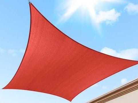 Photo 1 of 14 ft. x 18 ft. 190 GSM Red Rectangle Sun Shade Sail Screen Canopy, Outdoor Patio and Pergola Cover
