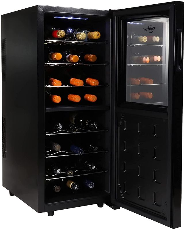 Photo 1 of **PARTS ONLY**Koolatron WC24MG Urban Series 24 Bottle Dual Zone Cooler, Thermoelectric Fridge, Freestanding Wine Cellar for Home Bar, Kitchen, Apartment, Condo, Cottage, Standard, Black
