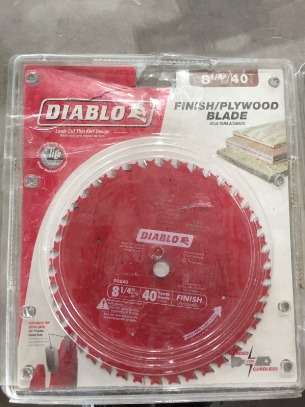 Photo 2 of DIABLO 8-1/4 in. x 40-Tooth Finish Circular Saw Blade