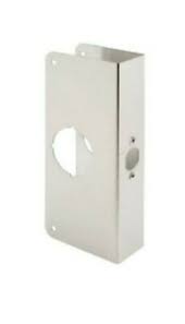 Photo 1 of 1-3/4 in. x 9 in. Thick Stainless Steel Lock and Door Reinforcer, 2-1/8 in. Single Bore, 2-3/8 in. Backset
