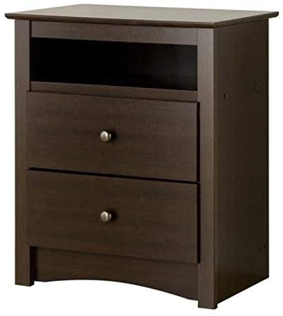 Photo 1 of ***PARTS MISSING*** Prepac Fremont 2 Drawer Nightstand with Open Shelf, Espresso, Tall
