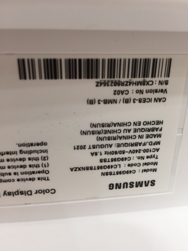 Photo 5 of DAMAGED TO THE BACK OF THE MONITOR, SAMSUNG 49-inch Odyssey G9 Gaming Monitor | QHD, 240hz, 1000R Curved, QLED, NVIDIA G-SYNC & FreeSync | LC49G95TSSNXZA Model
