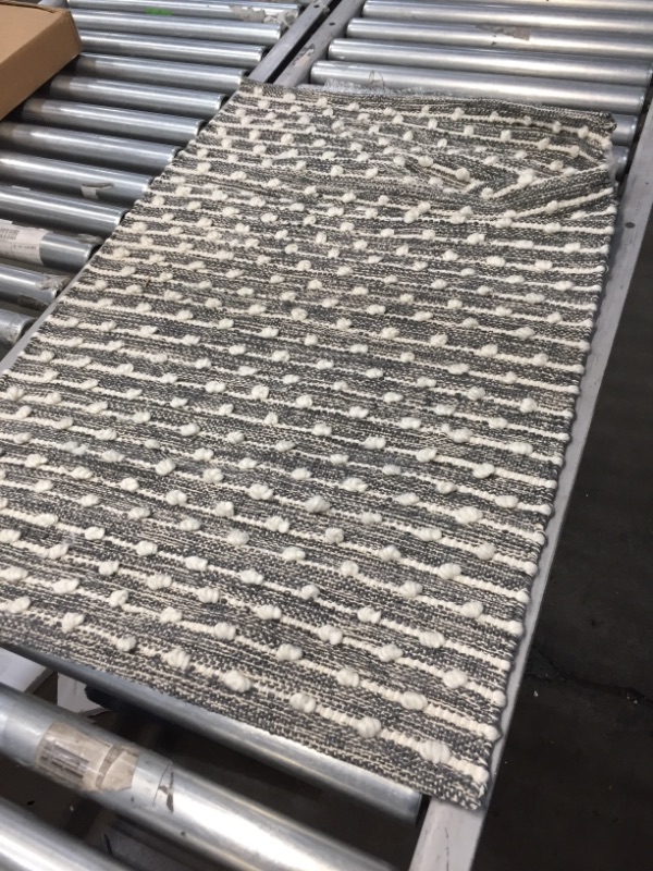 Photo 1 of 24"x36" Grey & Beige Cream Rug