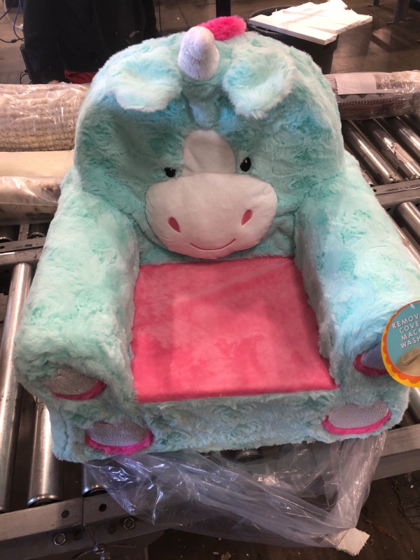 Photo 2 of Animal Adventure | Sweet Seats | Teal Unicorn Children's Plush Chair, Larger :14" x 19" x 20"
