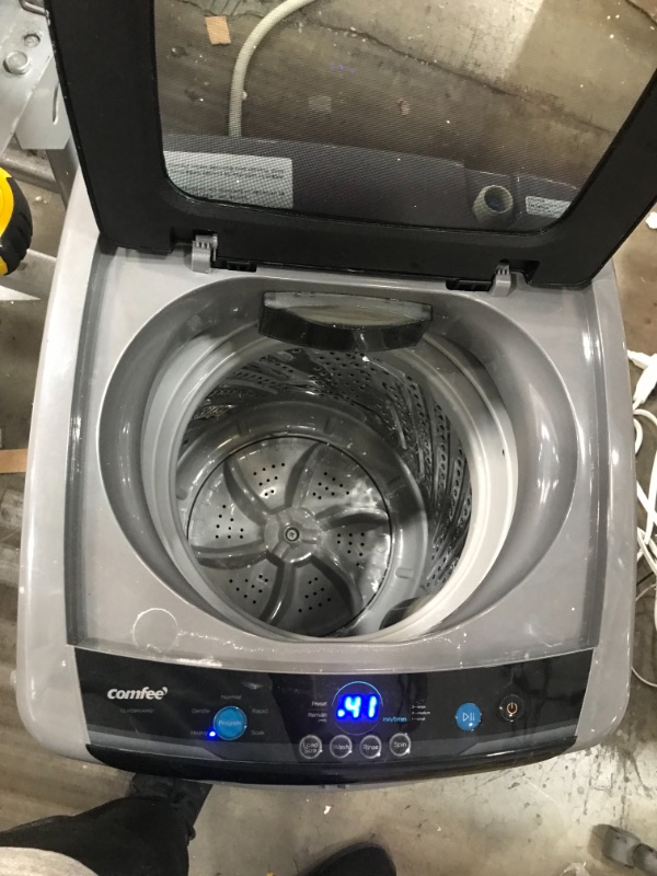 Photo 4 of ***PARTS ONLY*** COMFEE' Portable Washing Machine, 0.9 cu.ft Compact Washer With LED Display, 5 Wash Cycles, 2 Built-in Rollers, Space Saving Full-Automatic Washer, Ideal Laundry for RV, Dorm, Apartment, Magnetic Gray
