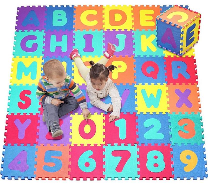 Photo 1 of Click N' Play, Alphabet and Numbers Foam Puzzle Play Mat, 36 Tiles (Each Tile Measures 12 X 12 Inch for a Total Coverage of 36 Square Feet)
