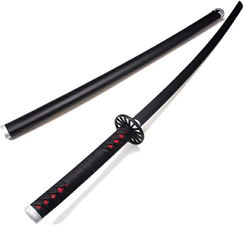 Photo 1 of 41" Blazing Steel Brand Metal Fantasy Demon Nichirin Samurai Sword Black Tanjiro w/ Stainless Steel Blade
