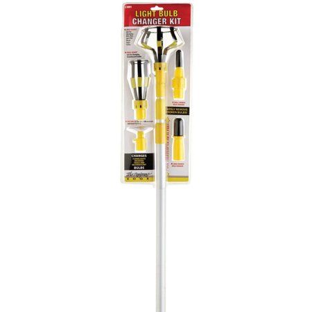 Photo 1 of *MISSING pole*
Designers Edge E3001 11' Yellow Light Changing Kit Foot Metal Telescopic Pole, Baskets, Suction Cup and Broken Bulb Changers, Versatile Use, 5 Accessories Included