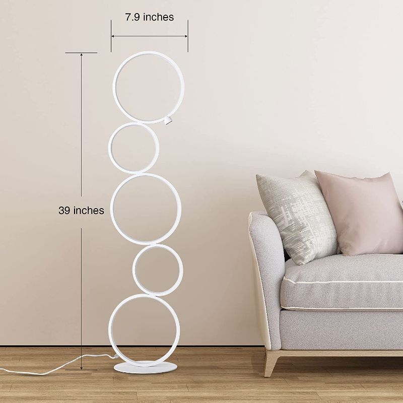 Photo 1 of *MISSING base*
LC LIGHTCREW LED Floor Lamp Modern Ring Style Standing 39 Inches Tall, 3 Brightness Levels Dimable with Touch Switch 1600 Lumens 3000K Warm White 24W Class A Energy
