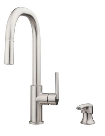 Photo 1 of *factory packaged/ strapped*
Pfister Zanna Single-Handle Pull-Down Sprayer Kitchen Faucet with Soap Dispenser in Spot Defense Stainless Steel