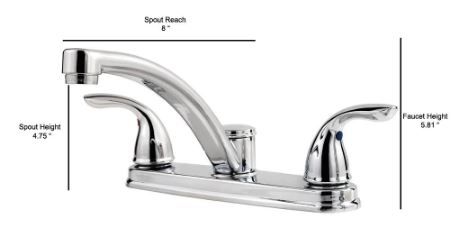 Photo 1 of *factory packaged/ strapped*
Pfister Delton 2-Handle Standard Kitchen Faucet in Polished Chrome