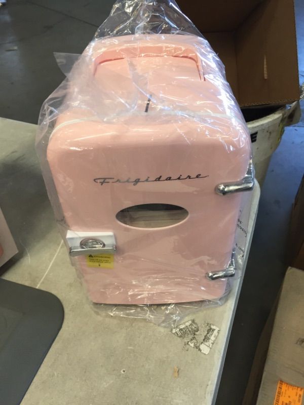 Photo 3 of Frigidaire Portable Retro 6-can Mini Fridge EFMIS129, Pink