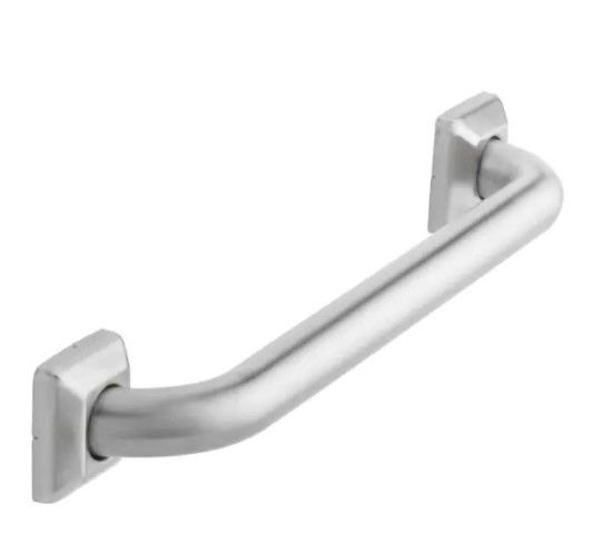 Photo 1 of 16 in. Concealed Screw Square Escutcheon Assist Bar in Brushed Stainless Steel
