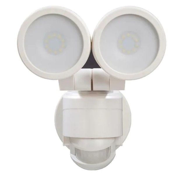 Photo 1 of 180° White Motion Activated Outdoor Integrated LED Twin Head Flood Light
