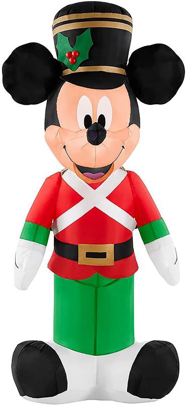 Photo 1 of Gemmy 3.5' Tall Christmas Inflatable Mickey Mouse Dressed in His Soldier Christmas Outfit Indoor/Outdoor Decoration
