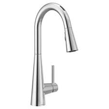 Photo 1 of  Sleek Single-Handle Smart Touchless Pull Down Sprayer Kitchen Faucet with Voice Control and Power Clean in Stainless
