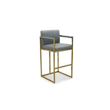 Photo 1 of ***MISSING HARDWARE**Chic Home Design Quest Grey Small Upholstered Bar Stool
