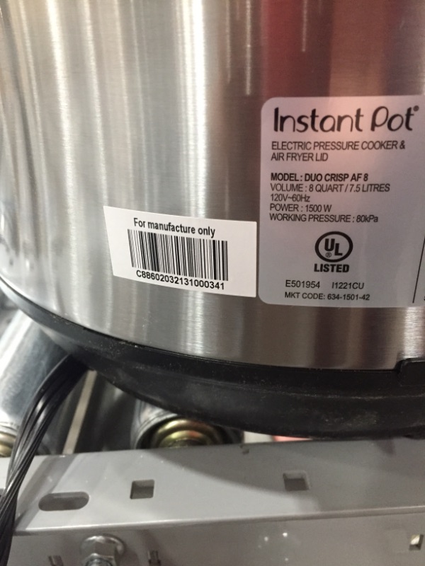 Photo 2 of Instant Pot Duo Crisp 8 Qt. Multicooker