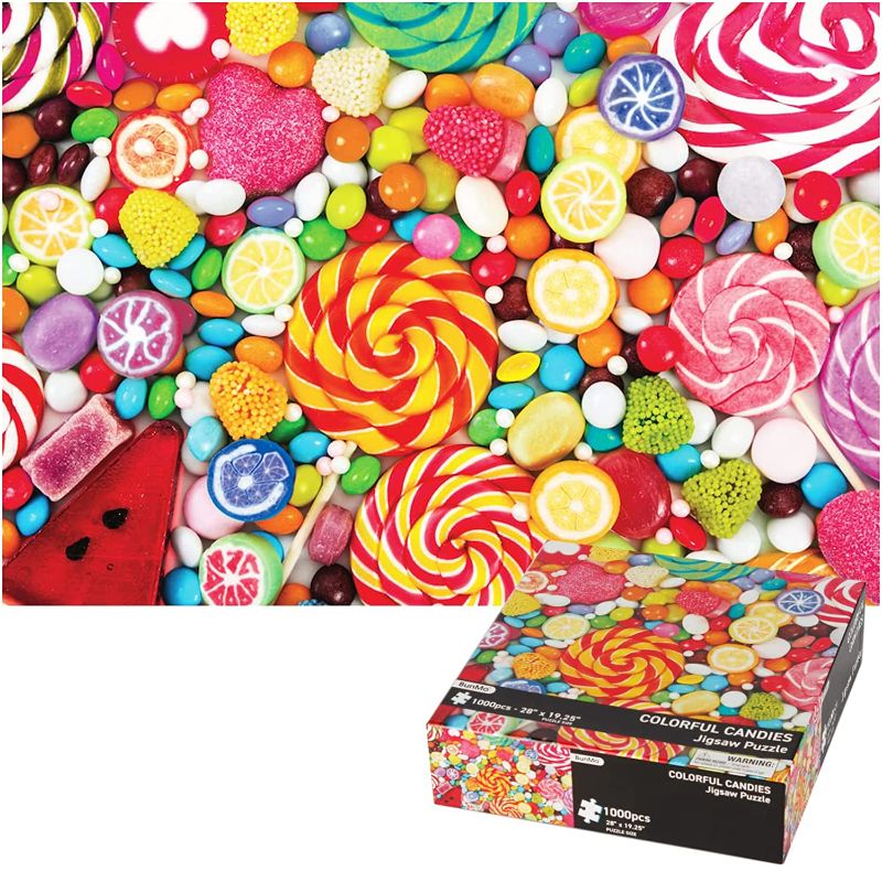 Photo 1 of BunMo 1000 Piece Puzzle for Adults. Puzzles for Adults 1000 Piece - Cascading Candies - 1000 Piece Puzzles Have Unique Pieces That Fit Together Perfectly. 1000 Piece Puzzles for Adults.
